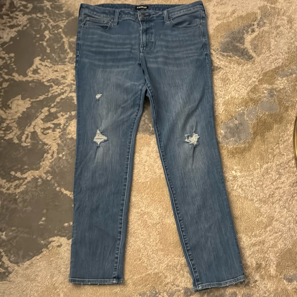 Express Skinny Gray 4-Way Hyper Stretch Jeans